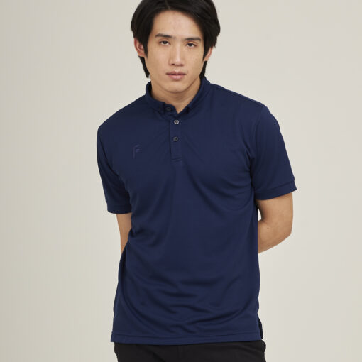 flow basic เสื้อโปโล สีกรมท่า เนื้อผ้าโพลีเอสเตอร์