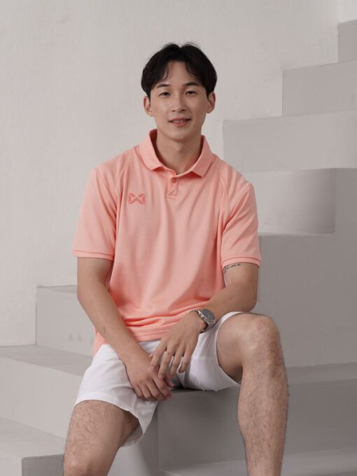 เสื้อโปโล สีพีช WARRIX UNION POLO