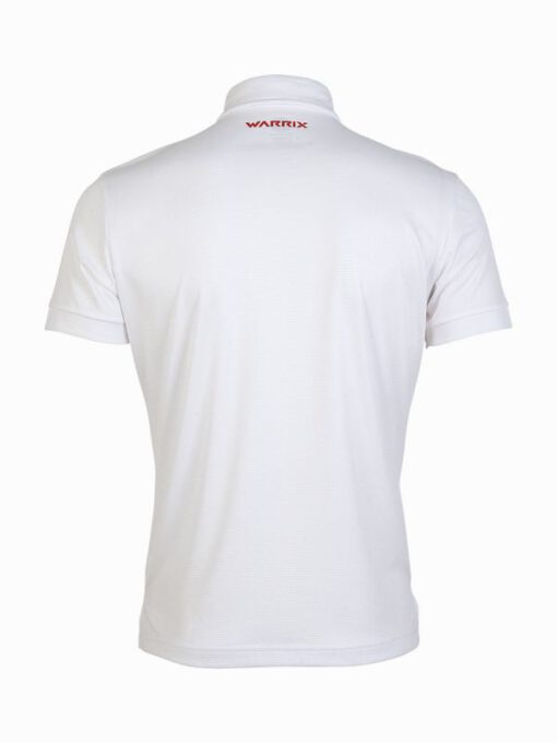 เสื้อโปโล สีขาว-แดง WARRIX CLASSIC POLO