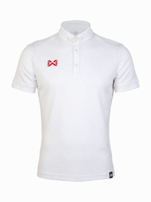 เสื้อโปโล สีขาว-แดง WARRIX CLASSIC POLO