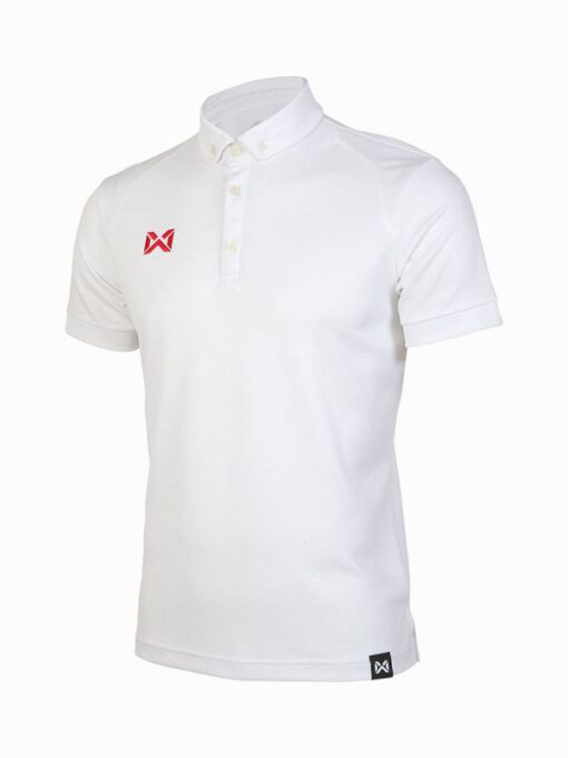 เสื้อโปโล สีขาว-แดง WARRIX CLASSIC POLO